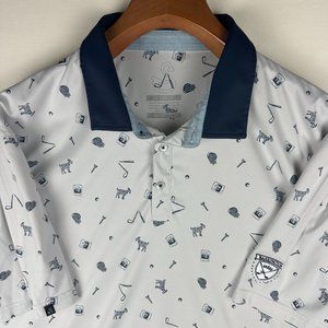 Swannies Golf Polo Shirt Mens XL White All over Golf Tee Goat Casual Top